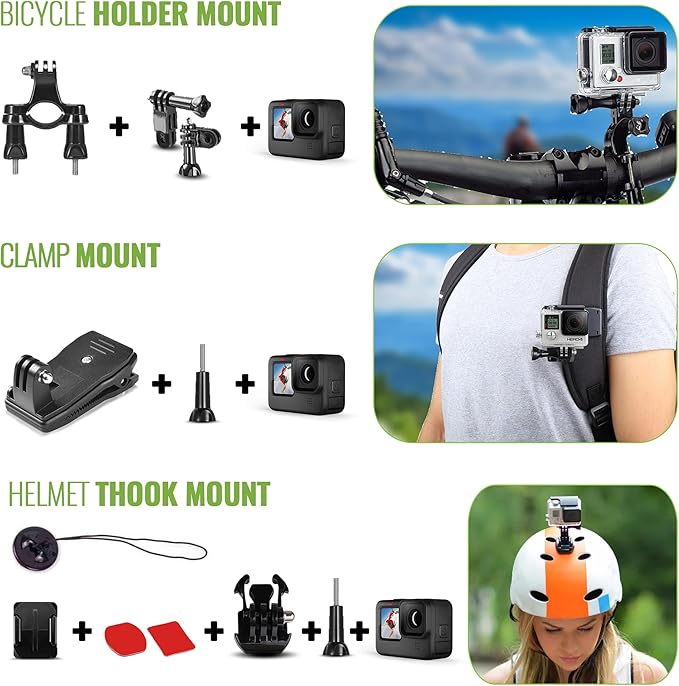 DigiNerds 50-in-1 Action Camera Accessories Kit - Compatible with GoPro Hero 13 to 7, Max, Fusion, Insta360, DJI Osmo, AKASO & More