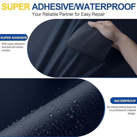 Fabric Repair Tape, Self Adhesive Nylon Repair Patch, Waterproof Outdoor Nylon Tape/Patch Kit for Down Jacket Clothing Tent Awnings Boat Cover Couches Dark Blue 4x70 inch