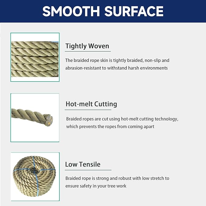 100 feet Twisted ProManila - UnManila Rope, Three Strand Twisted Rope with 3/4 Inch Diameter for Decor, Crafts, Sporting, and Landscaping