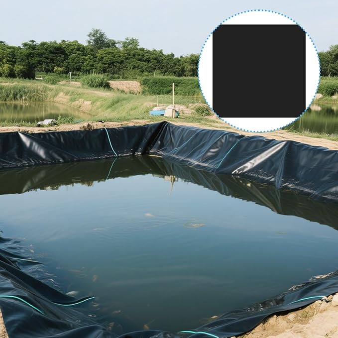 5 Pcs 8 x 8 Inches Pond Liner Repair Patch Self-Adhesive EPDM Liner Repair Patch Kit Thickened EPDM Pond Liner Seam for Garden Pond Patch Cover Liner Repair