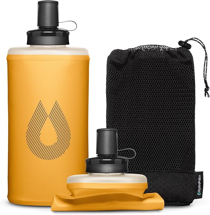 HydraPak PackFlask (500ml or 750ml) - Harness Mounted Water Bottle for Backpacks - Hands-Free, Easy-Access, Ultra-Light, Collapsible Pack Softflask for Hiking & Backpacking