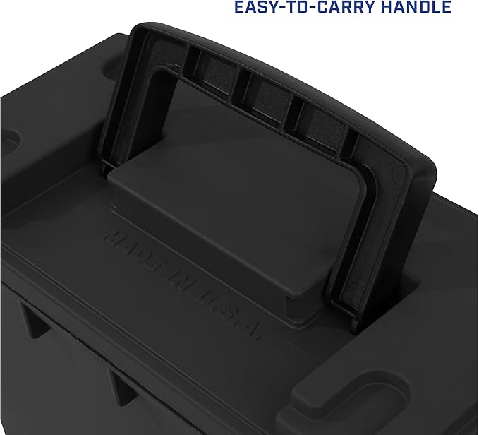 Sheffield 12629 Ammo Storage Box, Mothers Day Gifts for Mom,.30 Cal Field Boxes, Lockable Storage Box with Handle, Secures Hunting Gear, Supplies, and Bullets, Made in USA