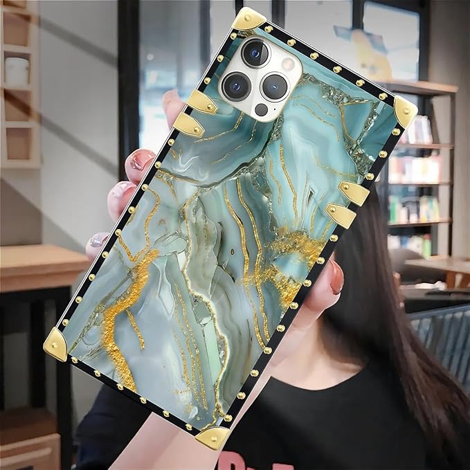 Compatible with iPhone 12 12 Pro Case, Golden Texture Marble Veining Luxury Golden Decoration for Girl Women Soft TPU Shockproof Protective Hard PC Back for iPhone 12 12 Pro