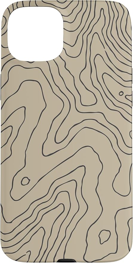 Coyote Country Guide Lines Topographical Contour Map Case for iPhone 15 Plus
