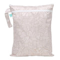 Bumkins Waterproof Wet Dry Bag for Baby, Travel, Swim Suit, Cloth Diapers, Pump Parts, Pool, Beach, Gym Clothes, Toiletry, Hook to Stroller, Daycare, Zipper Reusable Wetdry Packing Pouch, Boho Beige