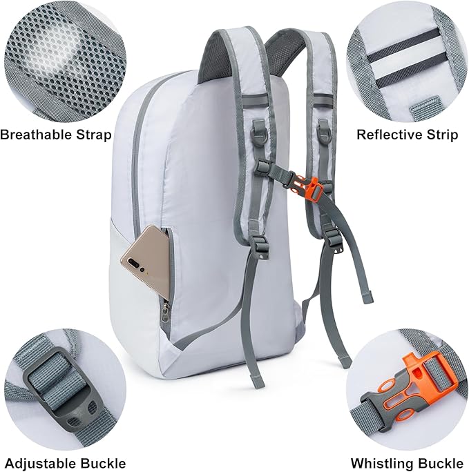 G4Free 24L Lightweight Packable Hiking Backpack Small Sport Travel Daypack Water Resistant for Women Men
