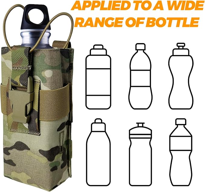 Radio Holster Walkie Talkie Pouch - 500D Nylon Molle System 3mm Bungee Storage Bag for Utility Tactical Belt Accessory Fits Standard Handset