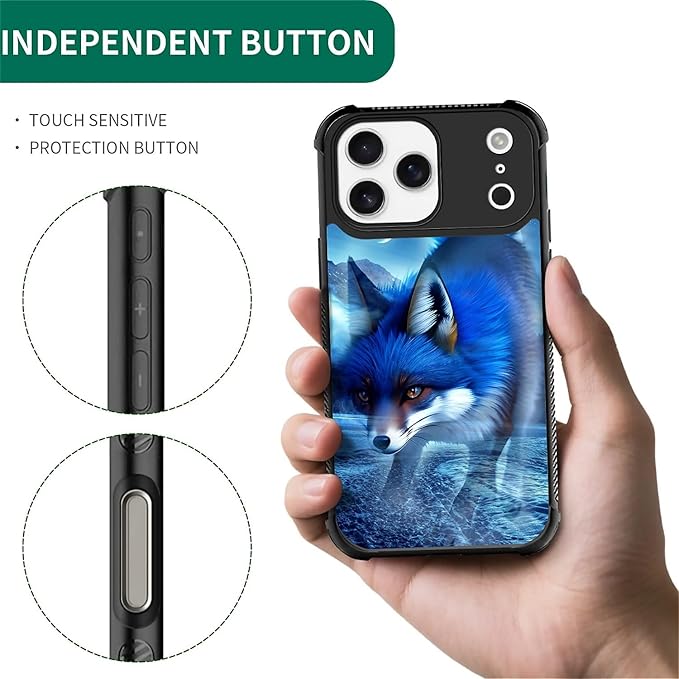 for iPhone 17 Pro Max Case,for MagSafe Graphic Design for Girl Boy Soft Silicone Hard Acrylic Shock Protection Designed for iPhone 17 Pro Max Snowy Mountain Fox Lake Pattern