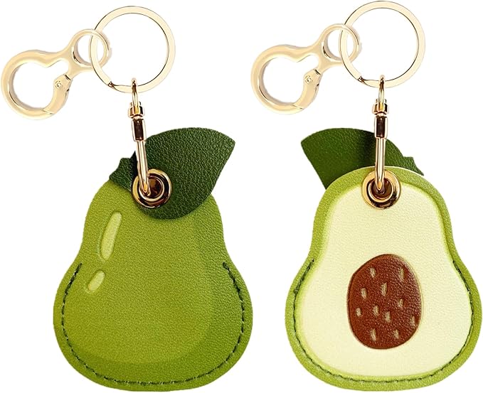 Leather Keychain Holder Case Compatible with AirTag,Cute air tag Cover with Keychain Ring,GPS Tracker Case for Keys