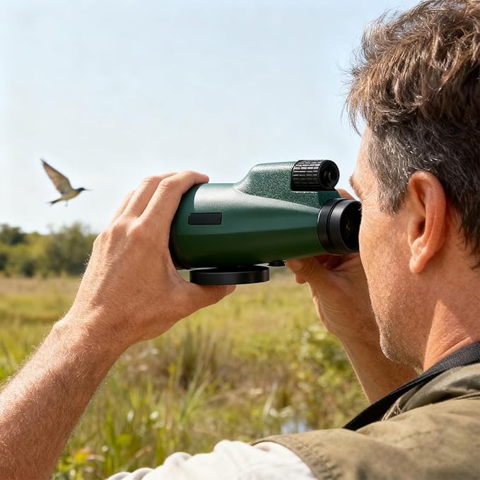 12x50 Monocular Telescope with Smartphone Adapter and Tripod, High-Power Portable Handheld Monoculars for Bird Watching Camping Hiking Concerts