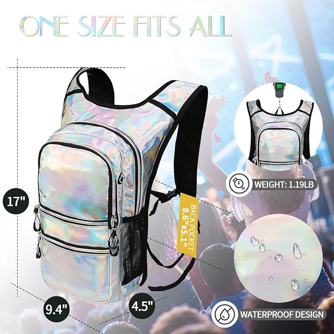 Hydration Pack, Water Backpack with 3L Hydration Bladder Lightweight Insulation, Festival Essential, Rave Hydration Backpack, Hydropack Backpack for Rave, Hiking, Biking, Festival Gear