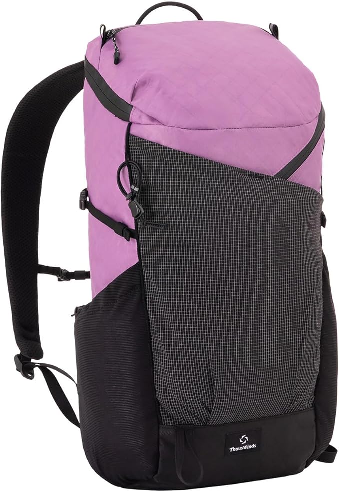 Thous Winds Ultralight Backpack, 20+5L Waterproof Hiking Daypack, EPX200 Fabric, 500g Lightweight Travel Backpack for Men Women Outdoor Camping Backpacking, Lilac