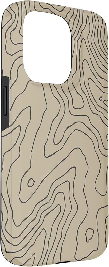 Coyote Country Guide Lines Topographical Contour Map Case for iPhone 15 Pro