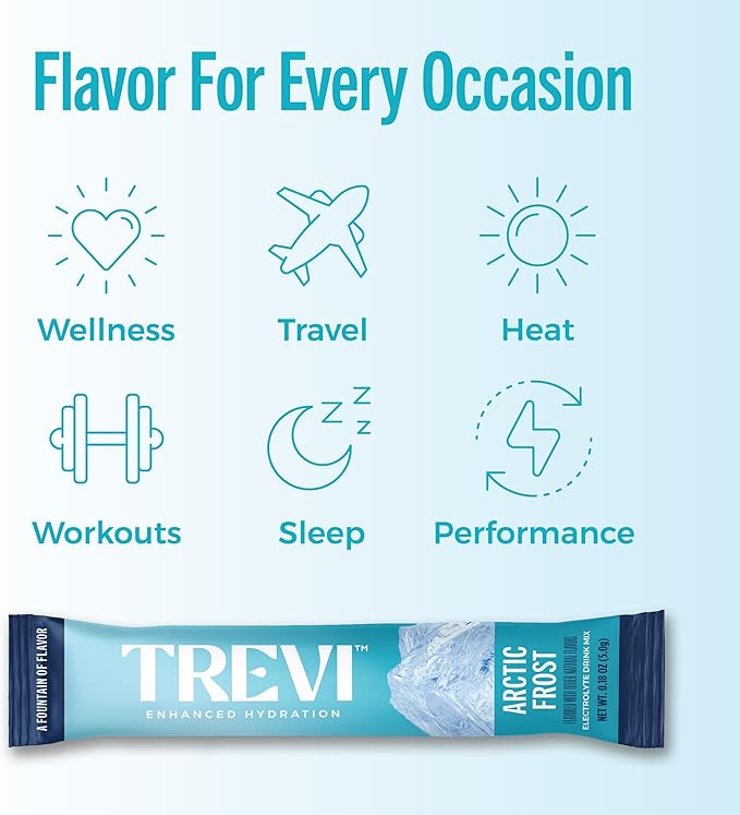 TREVI™ Everyday Sugar Free Electrolytes - Essential Drink Mix Hydration Powder Packets - 28 Count - Arctic Frost