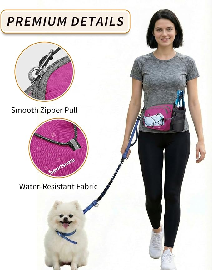 sportsnew Hydration Waist Pack with Water Bottle Holder, 2L Large Fanny Pack for Running Hiking Dog Walking, Water-Resistant Crossbody Waist Bag for Men Women, Patent Pending