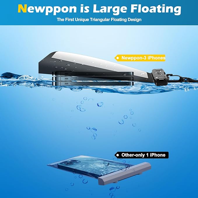 4 Pack Floating Waterproof Phone Pouch - Float Clear Cell Holder Protector with Lanyard - Universal Large Floatable Water Proof Dry Bag Case for iPhone 16 Pro Max Samsung Galaxy - Beach Swimming Pool