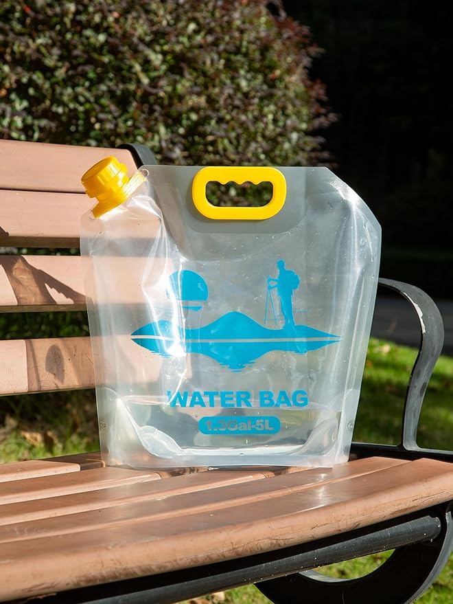 Collapsible Emergency Water Container Bag,WaterStorageCube,Flat Folding,BPA Free Food Grade,Clear Plastic Storage Jug for Camping Hiking Backpack,No-Leak Freezable,Water Bottle 2.6 Gallon/2pcs