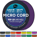 TECEUM Micro Paracord – 1.18 mm X 125 ft – Micro Utility Cord – Thin Braided Paracord Rope – Best for Crafting, DIY Projects, Fishing, Camping – Wind Chime Replacement – Survival Strong String