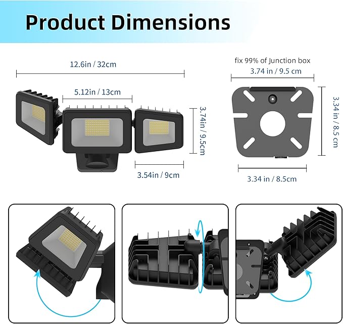 LED Flood Lights Outdoor 70W, 7000lm Floodlights, High Brightness Exterior Lighting Fixtures 6000K Cold White with IP66, Outdoor Lights for House, Yard, Garden,Playground