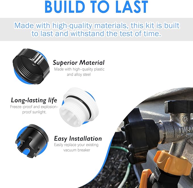 VACVBKX1B Vacuum Breaker Kit Fit for Traditional Anti-Siphon Frost-Free Sillcock Valves Replacement