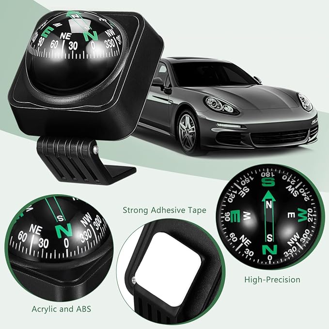 UKCOCO Car Compass Ball Portable Dashboard Automotive Navigation Compass Small Ball for Accurate Direction Guidance in Cars and Boats