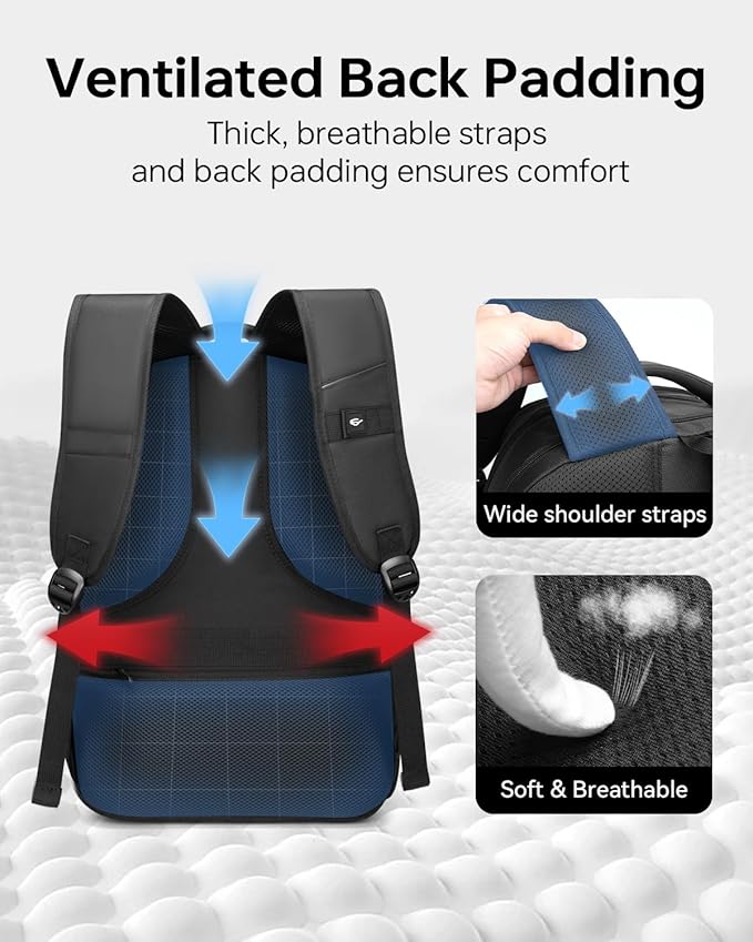 CROSSGEAR Travel Laptop Backpack + Crossbody Sling Bag Set, Fits 14-17.3" Laptop Computer, Anti Theft Lock, Charging Port, Multi-pocket, 25L Waterproof Work Business Backpack for Men Women, Black