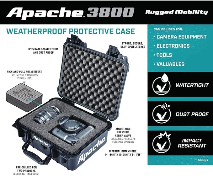 Apache Watertight Protective Hardcase with Customizable Foam Insert 16-5/16"