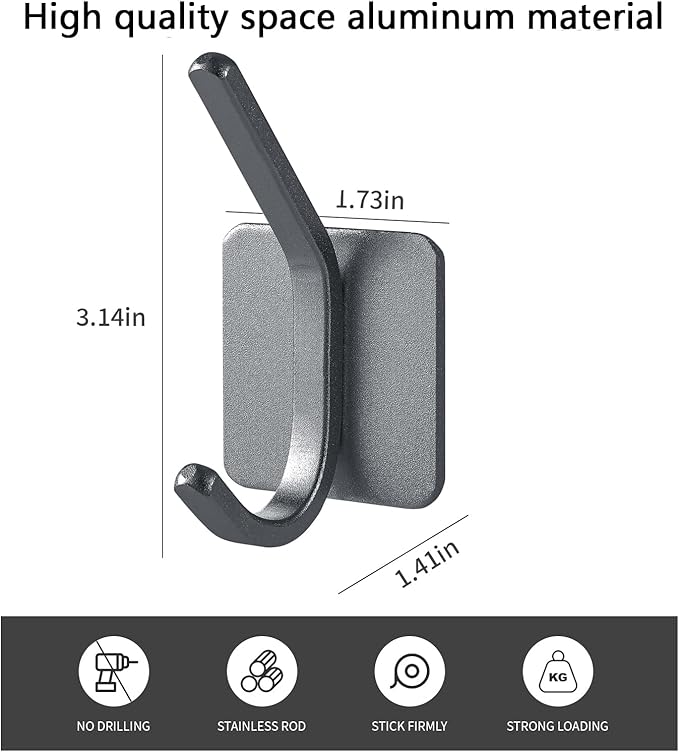 Paoli Heavy Duty Self Adhesive Hooks - Sturdy self Adhesive Hooks for Home, School and Office Easy to fit and Remove,with a Maximum Load Capacity of 30lb (4 PC).