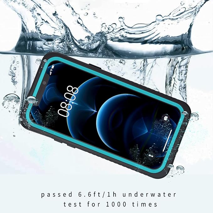 Lanhiem for iPhone 12 Case, Waterproof Dustproof Shockproof Case with Built-in Screen Protector [Not for iPhone 12 Pro], Full Body Underwater Protective Cover for iPhone 12 6.1 inch -Blue