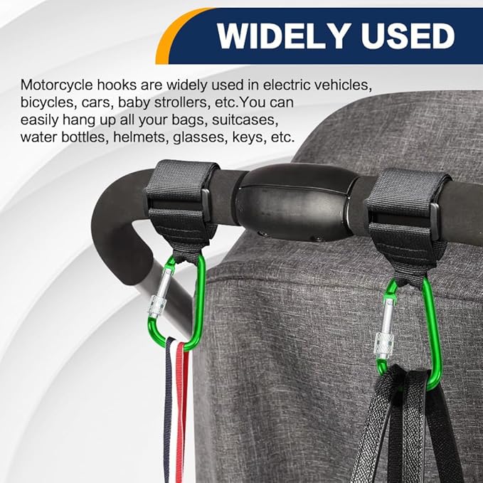 2 Pack UTV Hook for Hanging Headsets, Helmet and Goggles, Multipurpose Carabiners for Motorcycle Bicycle Stroller Electric Scooter Owner Fits 1.5-2.0" SXS Roll Cage Accessory Hook Hanger