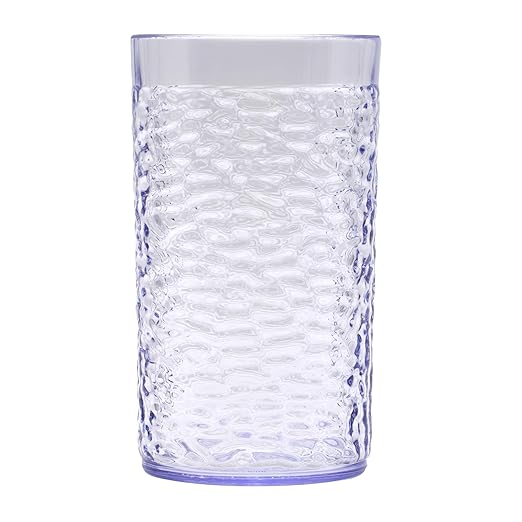 G.E.T. 3316-CL-EC Heavy-Duty Shatterproof Plastic Pebbled Tumbler, 16 Ounce, Clear (Set of 4)