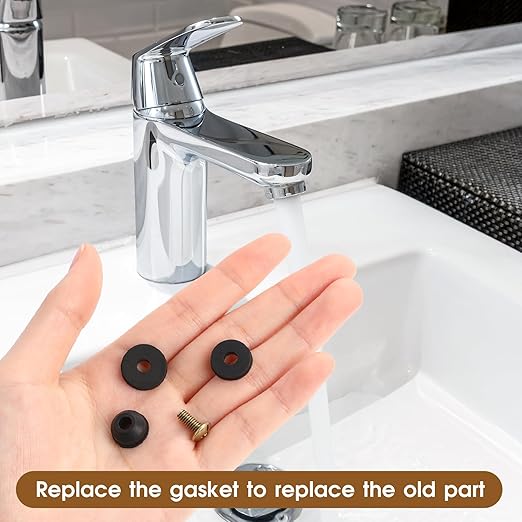 Rubber Washers Repair Kit - 116 Pcs Assorted Flat & Beveled Washers, Brass Bibb Screws for Outdoor Faucet Leak Repair