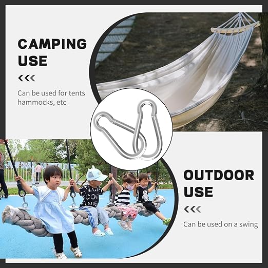 Carabiner, Heavy Duty Galvanized Steel Spring Snap Hook Carabiner Clips with 1350LBS Holding Capacity, Ideal for Outdoor, Hammock, Swing and Travel (M14 5.5Inch, 6PCS)
