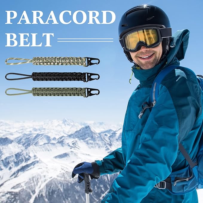 Shappy 3 Pcs Paracord Keychain Weave 550 Paracord 9 Inch Tactical Lanyard Wallet Accessories Camping Fishing Hunting Outdoor
