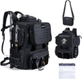 Goture Fishing Backpack, 900D Water-Resistant Tackle Backpack with Rod Holders, 58L Large Storage Gear Fishing Tackle Bag with Detachable Crossbody Bag,8 Lure Pockets,Bottle Holder for Camping Hiking