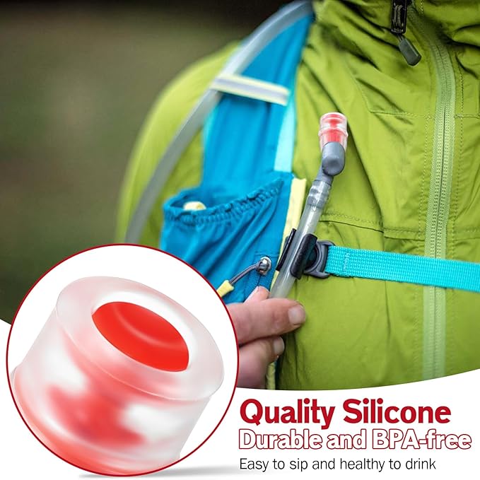 Bite Valve Replacement, Compatible with Osprey Packs Hydraulics Reservoirs, Hydration Pack Bite Valve Sheath Silicone Nozzle Mouthpiece Replacement with Inner Post for Water Bladder (4 Pack)