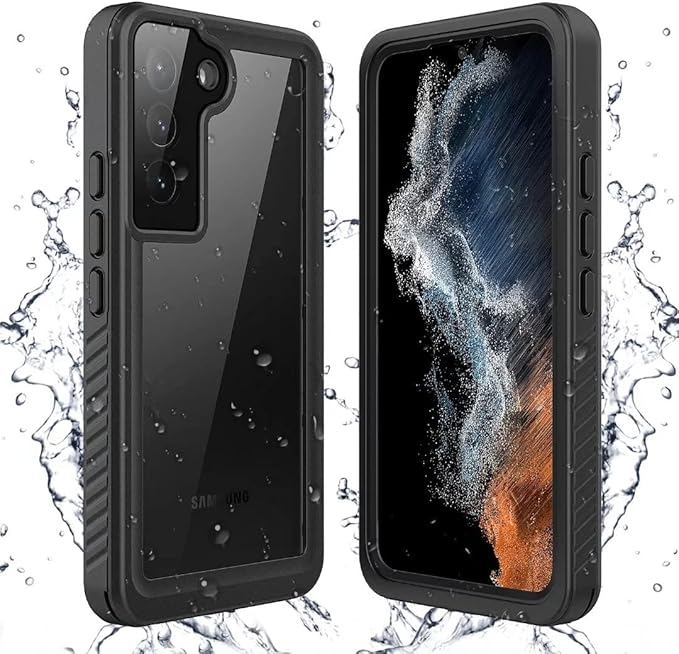 Lanenas for Samsung Galaxy S22 Case, Waterproof Case with Built-in Screen Protector, Shockproof Dustproof Heavy Duty Full Body Protective Case for Samsung Galaxy S22 5G 6.1" Black