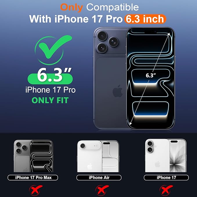 SPIDERCASE for iPhone 17 Pro Case Waterproof, Built-in Lens & Screen Protector, Full Heavy Duty Protection, 12FT Military Shockproof, Dustproof, Anti-Scratched Phone Case,Purple/Clear