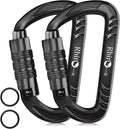 Rhino Produxs 12kN (2697 lbs) Heavy Duty Carabiner Clips, for Securing Pets, Outdoor, Camping, Hiking, Hammock, Dog Leash Harness, Keychains