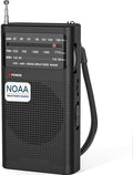 Goodes NOAA Weather Radio, AM FM NOAA Emergency Radio Portable with Best Reception, Headphone Jack, Powered by 2 AA Battery, Transistor Radios Battery-Operated for Emergency, Hurricane, Home(Black)