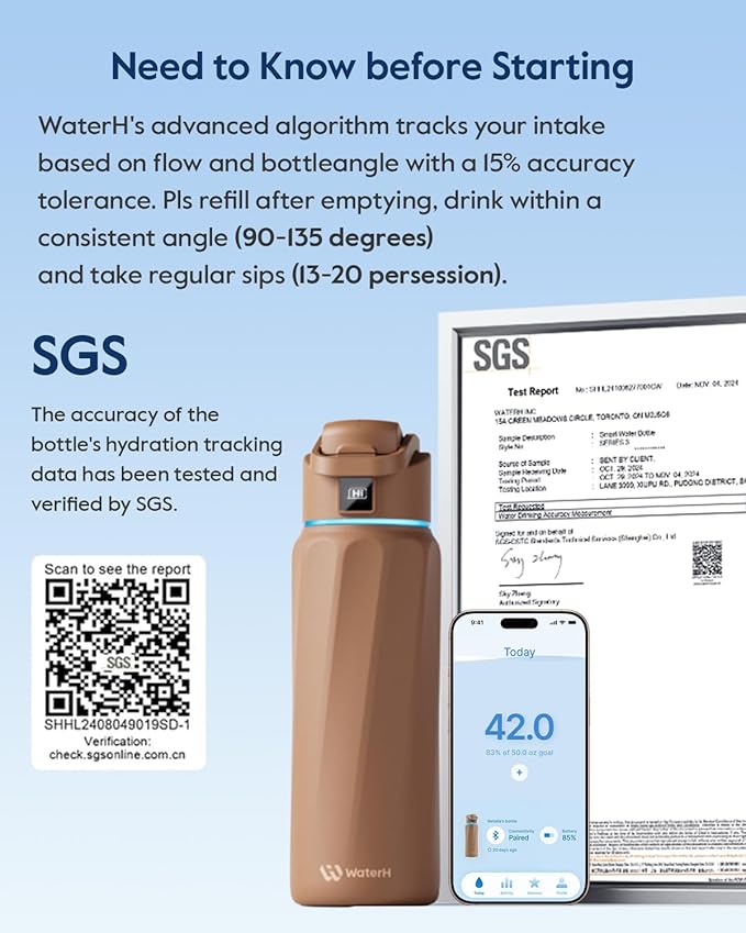 BOOST Smart Water Bottle with Reminder & Tracker, Double Wall Vacuum Insulated Bottles Stainless Steel, 32oz BPA-Free Wide Mouth for School, Gym, Office, Ideal for Mother's Day