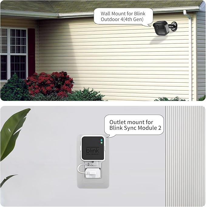 3 Pack Wall Mount for Blink Outdoor 4 (4th Gen) and Outdoor (3rd Gen), Weatherproof Protective Housing and 360 Degree Adjustable Mounting Bracket with Blink Sync Module 2 Mount (Black)