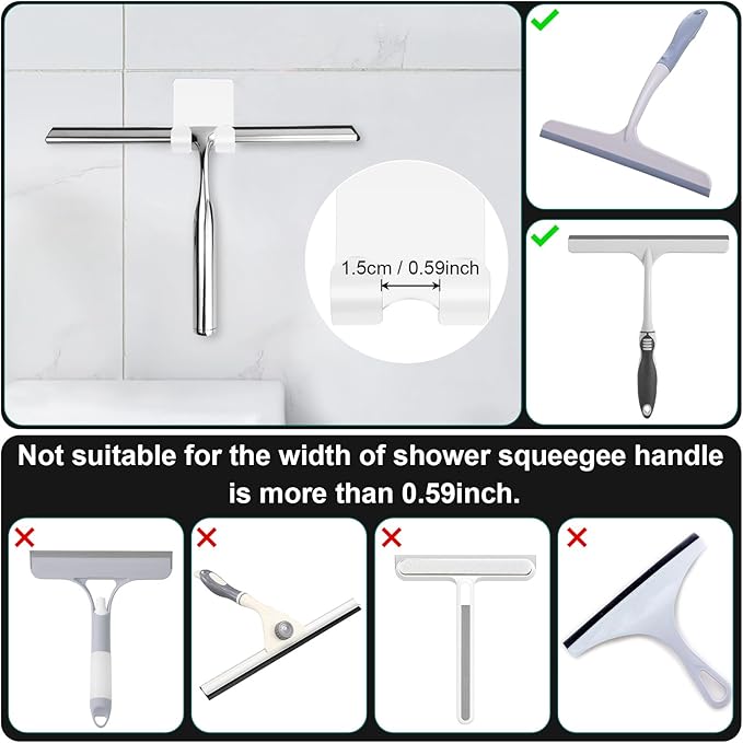 CGBE Razor Holder for Shower, 4 Packs Shaver Holder and 4 Packs Shower Hooks, Self Adhesive Damage Free Wall Hooks for Bathroom - White