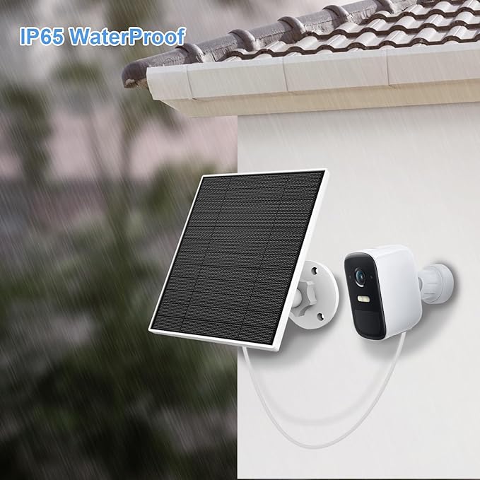 Solar Panel for Eufy Outdoor Camera, Compatible with Eufycam Camera, Continuous Power Supply, Includes 9.8ft Charging Cable, IP65 Waterproof, 3 Pack