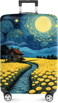 ANNA QUEEN Moonlit Field Luggage Cover, Dreamy Night Landscape Suitcase Protector for 28-30 Inch Travel Bags