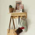 Entrance Coat Rack ，Coat Hooks, Wall-Mounted Wooden Hook Rack, Wall-Mounted Shelves(Oak Colored Finish—A-1)