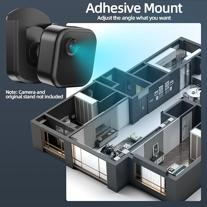 Blink Camera Mount, 3 Pack Adhesive Wall Mount Bracket for Blink Outdoor 4/Indoor/Mini/Mini 2, No Drill, Black