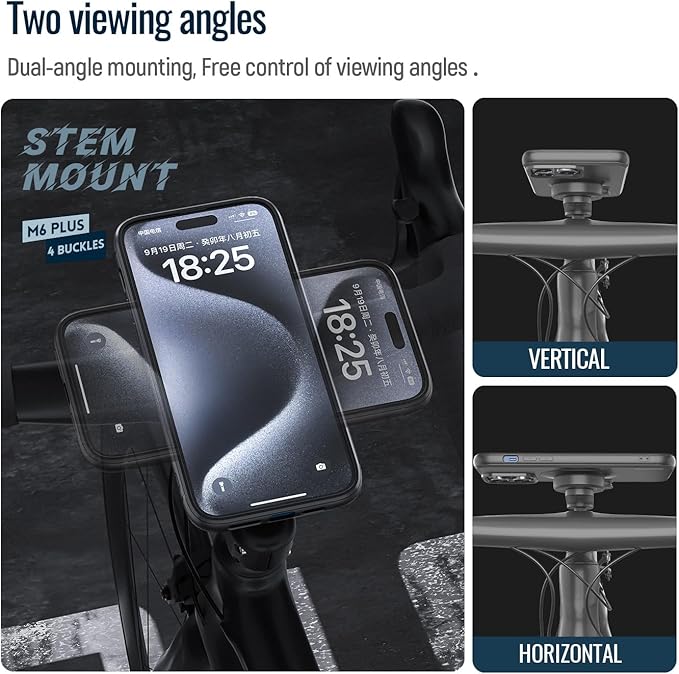 sincetop Bike Phone Mount,Mountain Bicycle Stem Cap Phone Holder,Universal Aluminum Handlebar Phone Clamp,MTB Road Bike Cycling Mobile Phone Clip,Quick Attach/Release 【Series C-2nd Gen】
