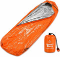 Emergency Bivy Sack Survival Sleeping Bag – Waterproof Thermal Emergency Blanket Shelter for Camping, Hiking, Survival Kit, Outdoor Emergency Gear – Ultralight Compact Orange Bivy
