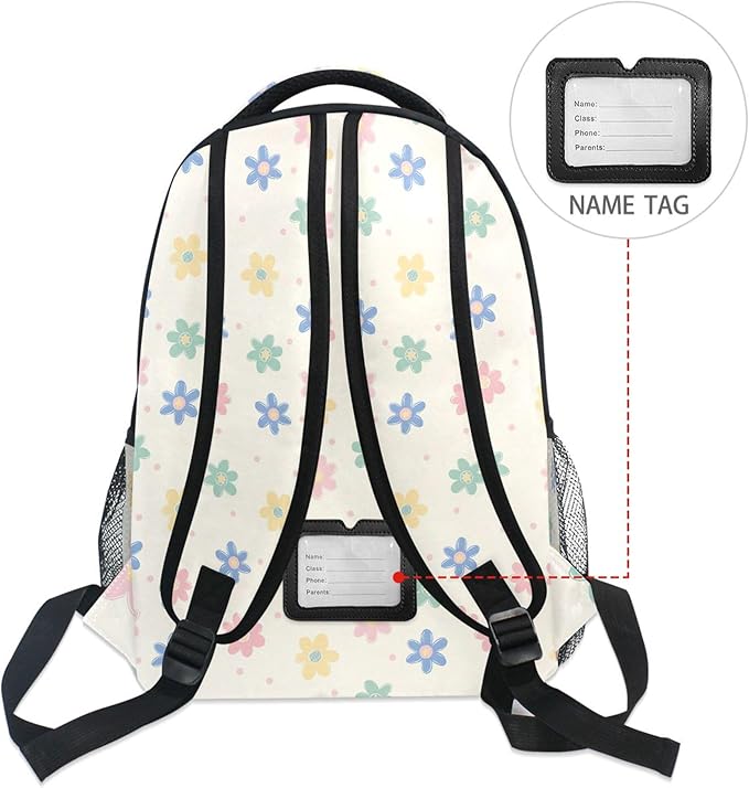 Wamika Daisy Flowers Kids Backpack Floral Orange Chamomile School Backpacks Boys Girls Preschool Book Bag